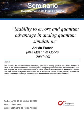Seminario. Adrián Franco (MPI Quantum Optics Garching)