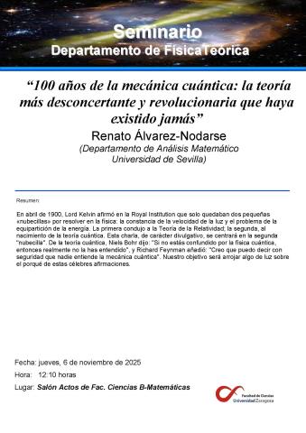 Seminario de Renato Álvarez-Nodarse (Dpto. de Análisis Matemático. Universidad de Sevilla) Cartel seminario